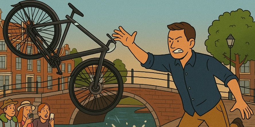 VanMoof-fiets duikt de gracht in: statement of ongelukje?